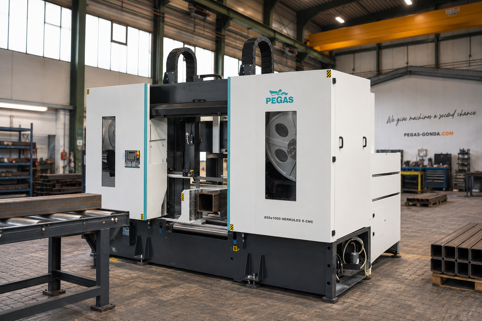 Pegas-Gonda bandzaagmachine in een productieomgeving